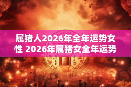 属猪人2026年全年运势女性 2026年属猪女全年运势如何