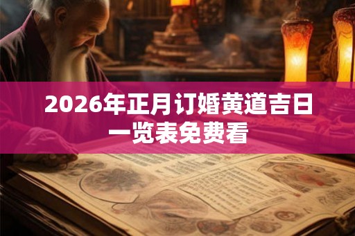 2026年正月订婚黄道吉日一览表免费看