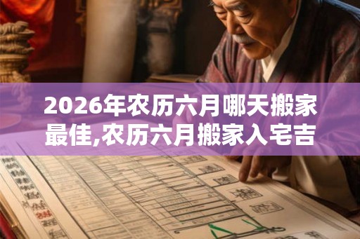 2026年农历六月哪天搬家最佳,农历六月搬家入宅吉日一览表