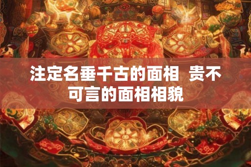 注定名垂千古的面相  贵不可言的面相相貌