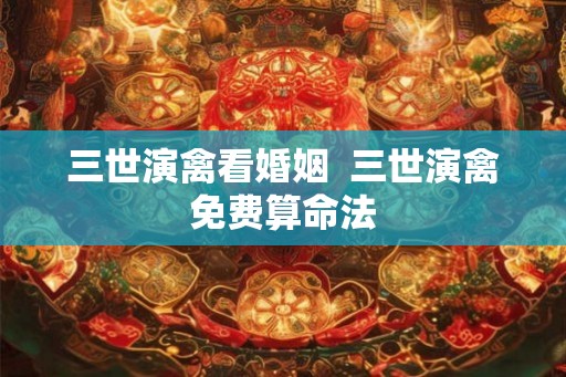 三世演禽看婚姻 三世演禽免费算命法 三世演禽看婚姻 三世演禽免费算命法