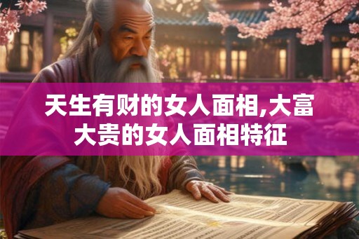 天生有财的女人面相,大富大贵的女人面相特征