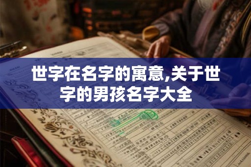 世字在名字的寓意,关于世字的男孩名字大全