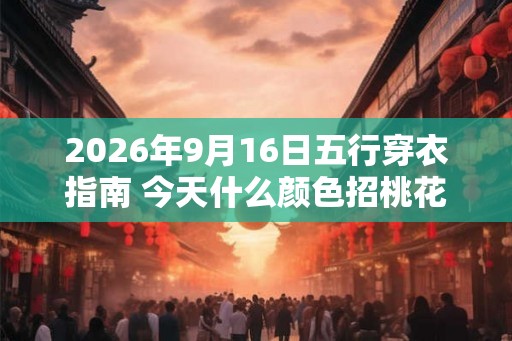 2026年9月16日五行穿衣指南 今天什么颜色招桃花