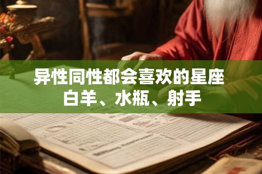 异性同性都会喜欢的星座 白羊、水瓶、射手
