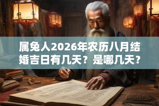 属兔人2026年农历八月结婚吉日有几天？是哪几天？