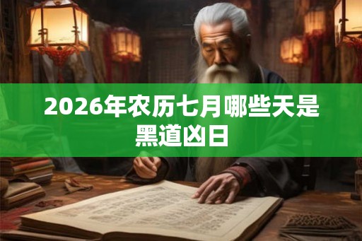 2026年农历七月哪些天是黑道凶日