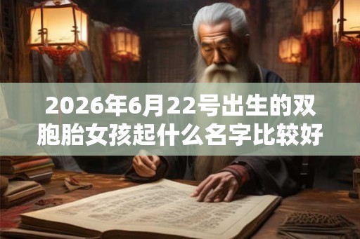 2026年6月22号出生的双胞胎女孩起什么名字比较好，五行属什么？