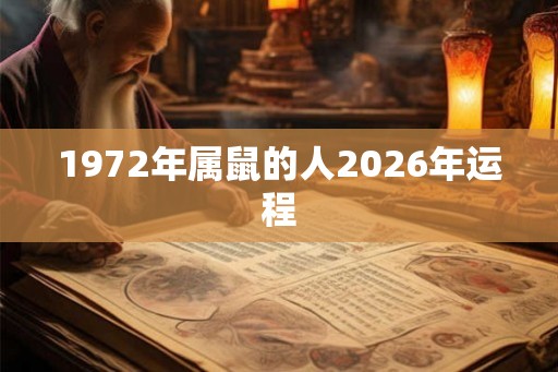 1972年属鼠的人2026年运程