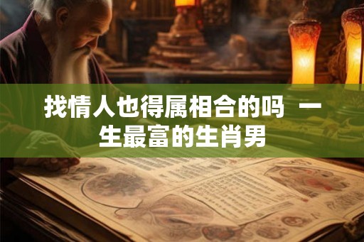 找情人也得属相合的吗  一生最富的生肖男