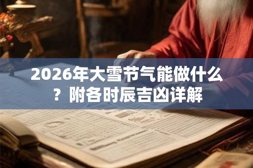 2026年大雪节气能做什么?附各时辰吉凶详解 2026年大雪节气能做什么?附各时辰吉凶详解