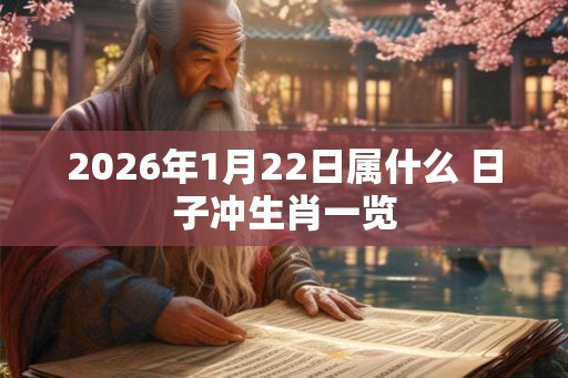 2026年1月22日属什么 日子冲生肖一览