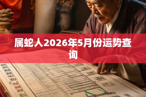 属蛇人2026年5月份运势查询