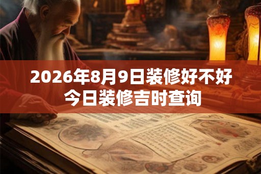 2026年8月9日装修好不好 今日装修吉时查询