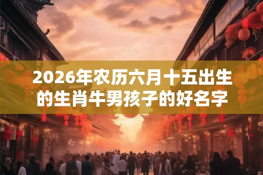 2026年农历六月十五出生的生肖牛男孩子的好名字