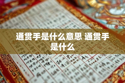 通贯手是什么意思 通贯手是什么