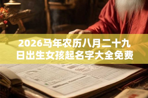 2026马年农历八月二十九日出生女孩起名字大全免费