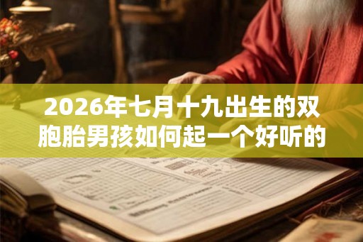 2026年七月十九出生的双胞胎男孩如何起一个好听的名字
