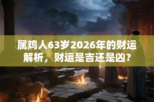 属鸡人63岁2026年的财运解析，财运是吉还是凶？