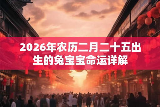 2026年农历二月二十五出生的兔宝宝命运详解