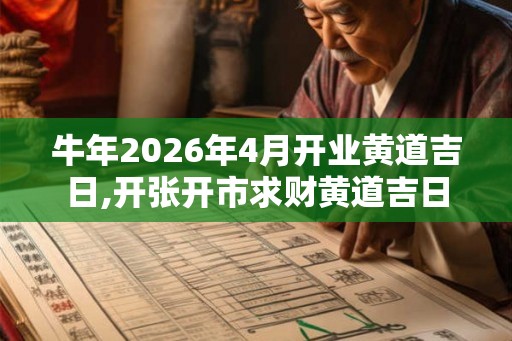 牛年2026年4月开业黄道吉日,开张开市求财黄道吉日 牛年2026年4月开业黄道吉日,开张开市求财黄道吉日