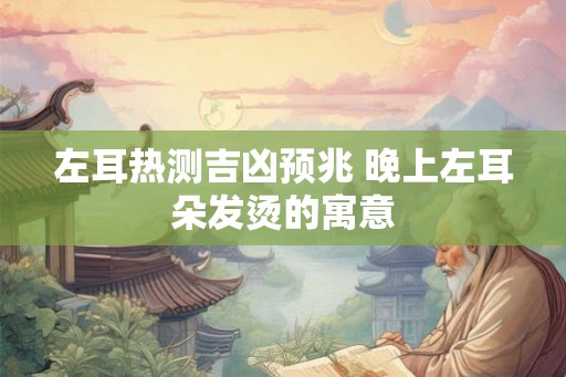 左耳热测吉凶预兆 晚上左耳朵发烫的寓意