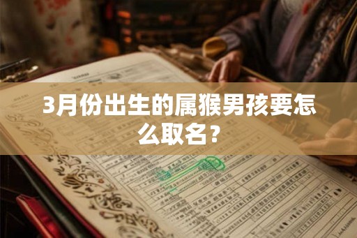 3月份出生的属猴男孩要怎么取名？