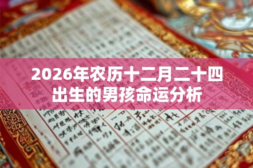 2026年农历十二月二十四出生的男孩命运分析