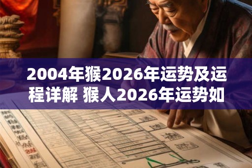 2004年猴2026年运势及运程详解 猴人2026年运势如何