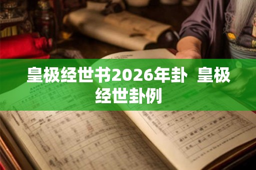 皇极经世书2026年卦  皇极经世卦例