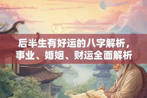 后半生有好运的八字解析，事业、婚姻、财运全面解析