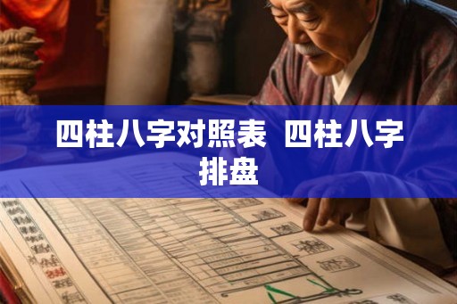 四柱八字对照表  四柱八字排盘