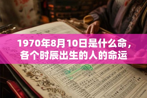 1970年8月10日是什么命，各个时辰出生的人的命运