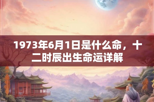 1973年6月1日是什么命，十二时辰出生命运详解