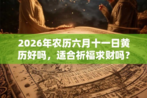 2026年农历六月十一日黄历好吗，适合祈福求财吗？
