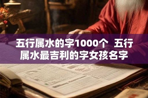 五行属水的字1000个  五行属水最吉利的字女孩名字