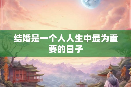 结婚是一个人人生中最为重要的日子