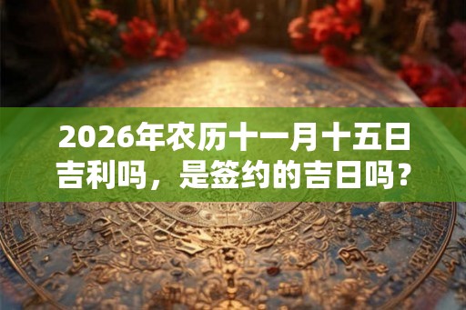 2026年农历十一月十五日吉利吗，是签约的吉日吗？