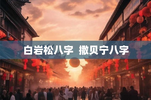 白岩松八字  撒贝宁八字