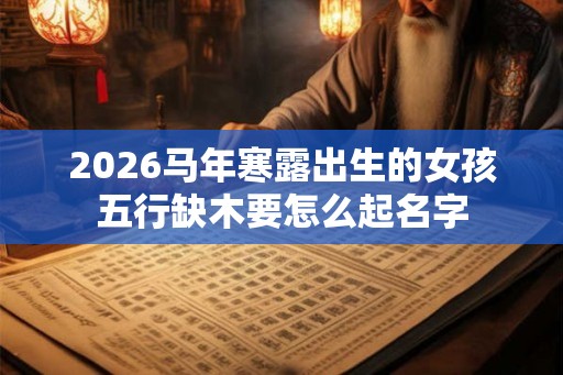 2026马年寒露出生的女孩五行缺木要怎么起名字