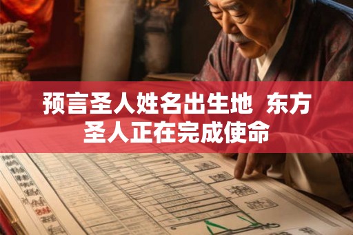 预言圣人姓名出生地  东方圣人正在完成使命