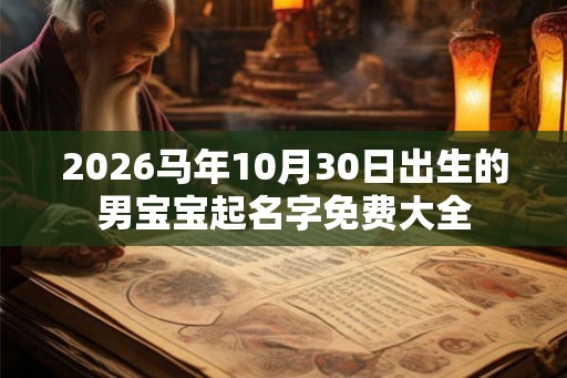 2026马年10月30日出生的男宝宝起名字免费大全