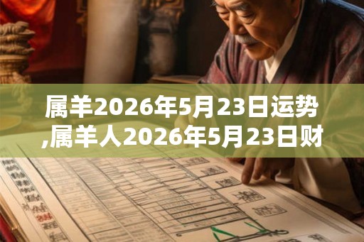 属羊2026年5月23日运势,属羊人2026年5月23日财运,生肖羊2026年5月23日运势