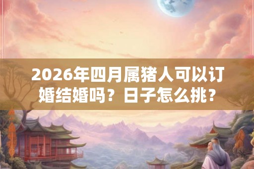 2026年四月属猪人可以订婚结婚吗？日子怎么挑？