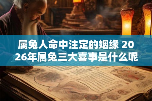 属兔人命中注定的姻缘 2026年属兔三大喜事是什么呢 属兔人命中注定的姻缘 2026年属兔三大喜事是什么呢