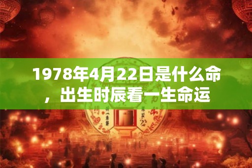 1978年4月22日是什么命，出生时辰看一生命运