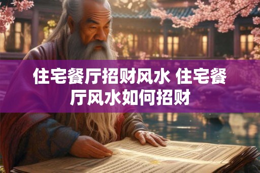 住宅餐厅招财风水 住宅餐厅风水如何招财