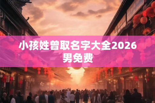 小孩姓曾取名字大全2026男免费