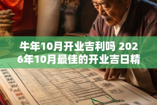 牛年10月开业吉利吗 2026年10月最佳的开业吉日精选
