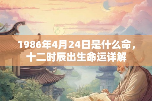 1986年4月24日是什么命，十二时辰出生命运详解